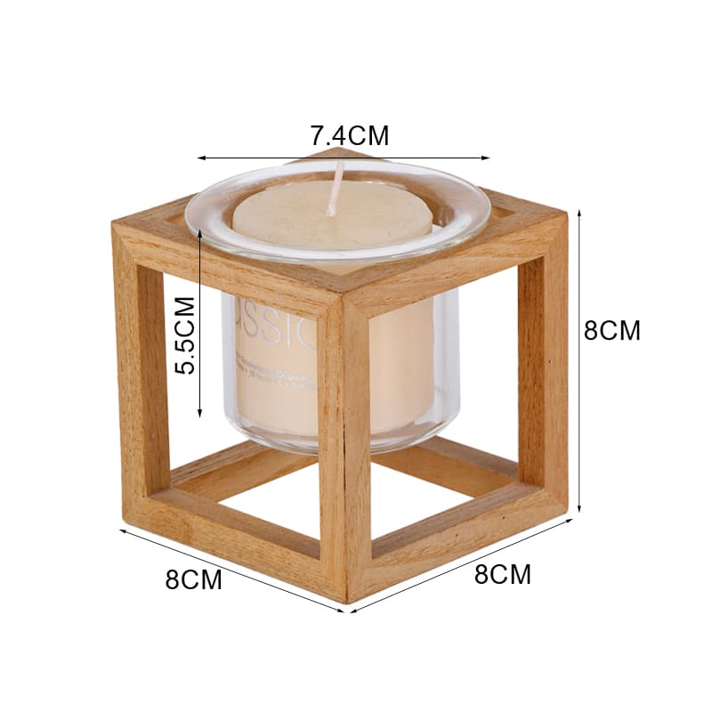 Square Wood Candle Holder