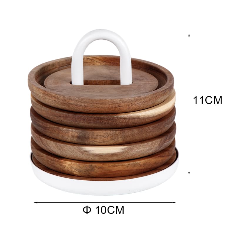 Wood Coaster Set With Holder Wood Coaster Set With Holder
