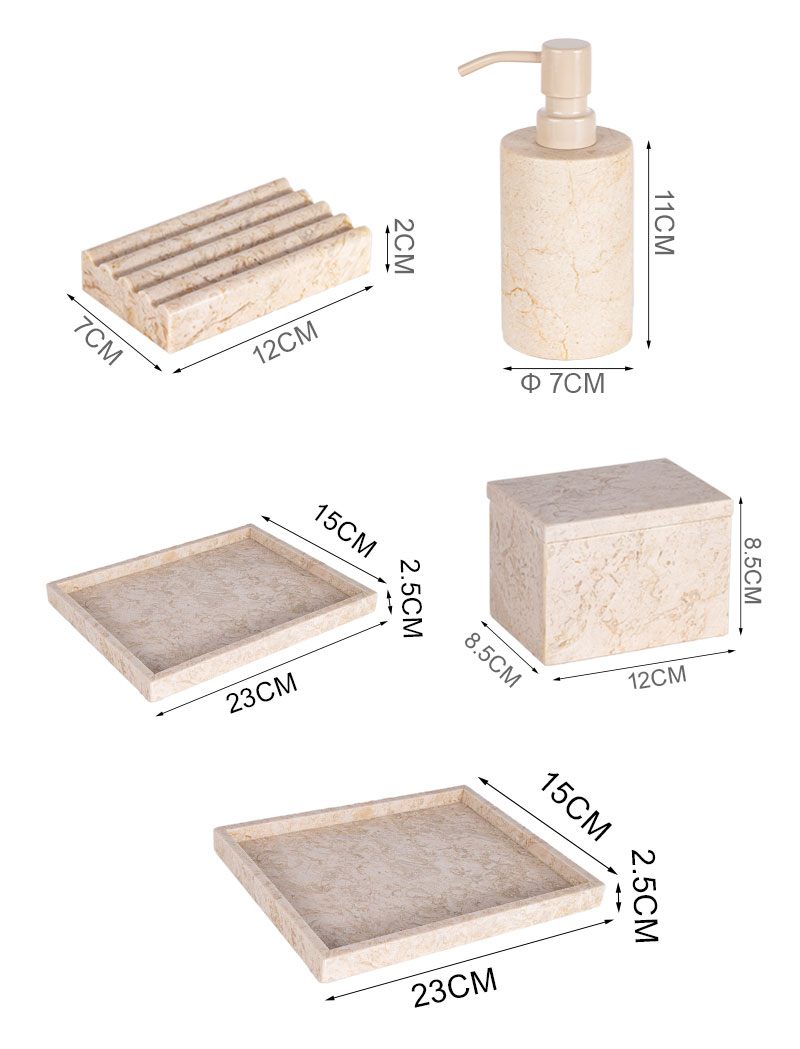 Bathroom Accessories Set Marble