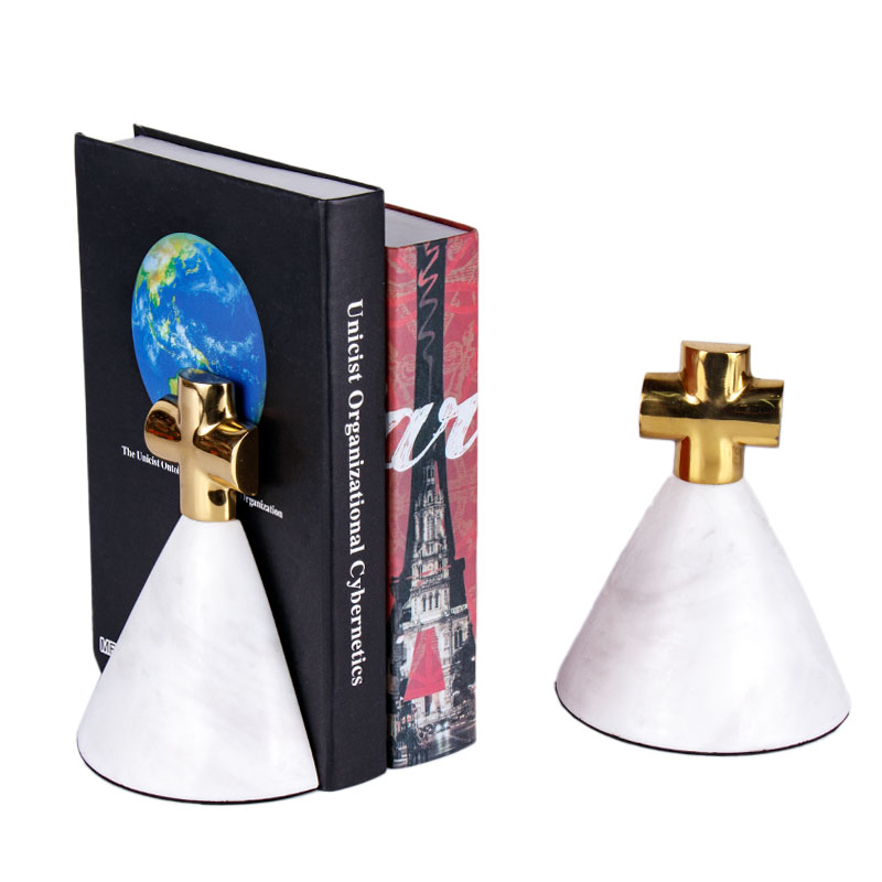White Marble Bookends