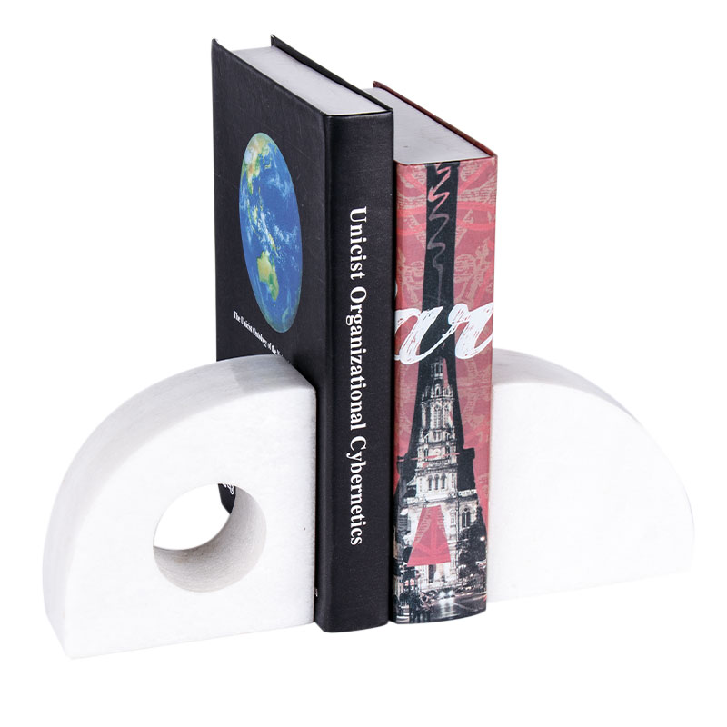 Marble Bookends White