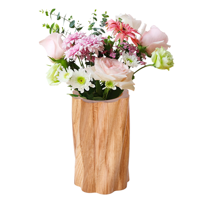 Wooden Flower Vases Decor