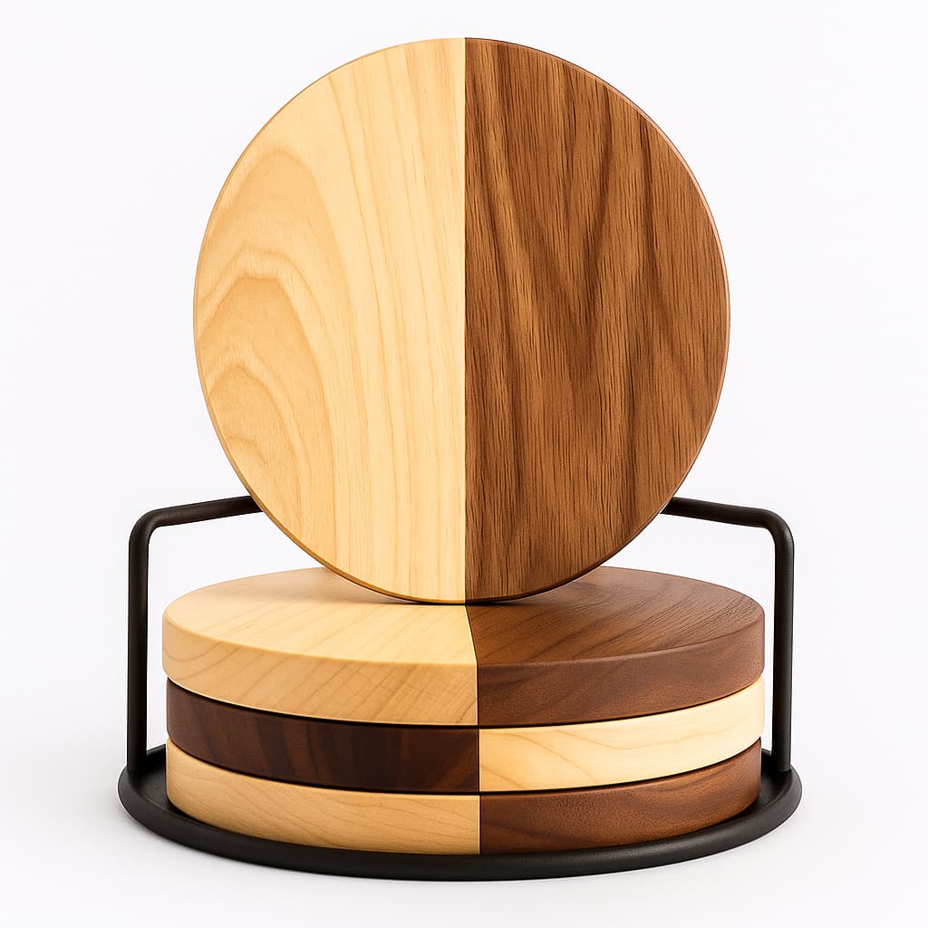 Handmade Wooden Coaster Set Handmade Wooden Coaster Set