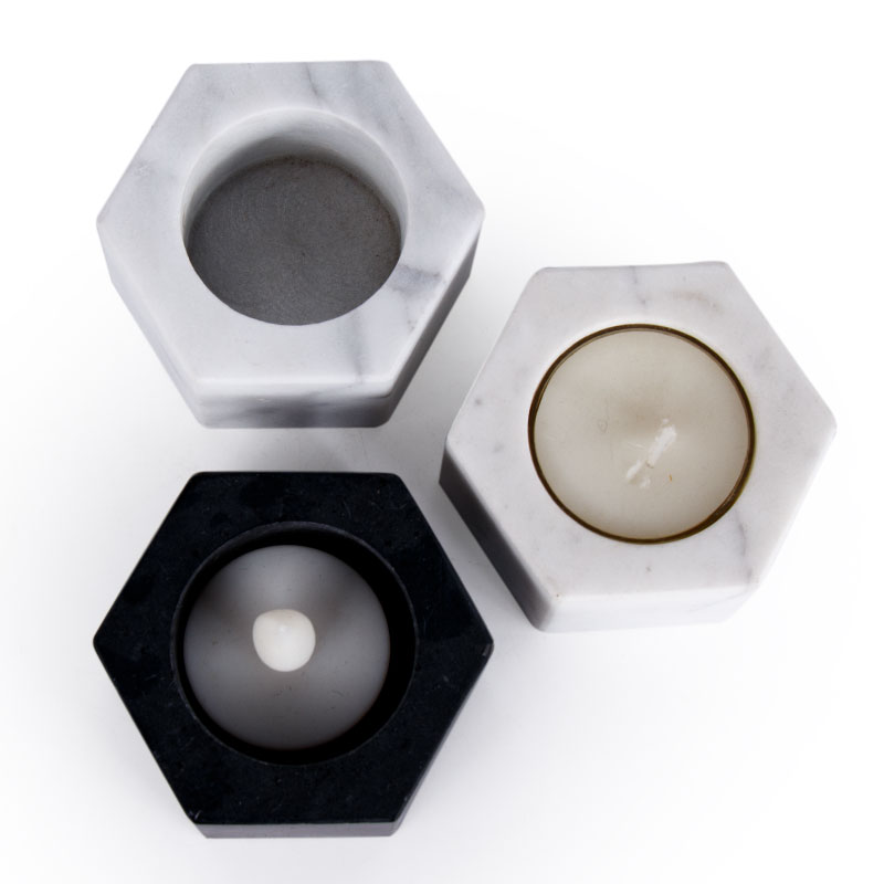 White Marble Candlestick Holder