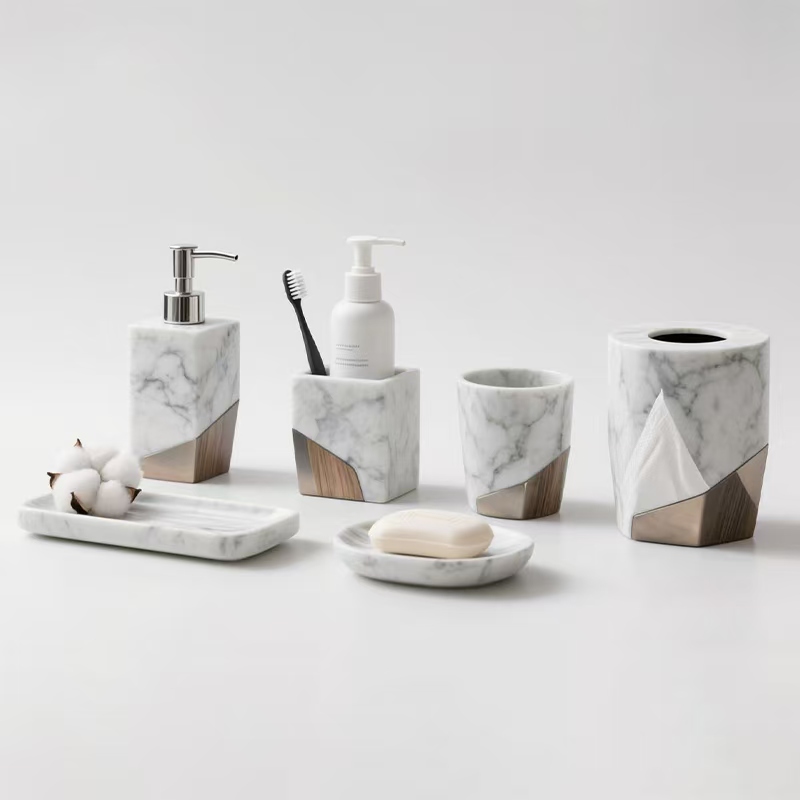 White Marble Bathroom Accessories Set White Marble Bathroom Accessories Set