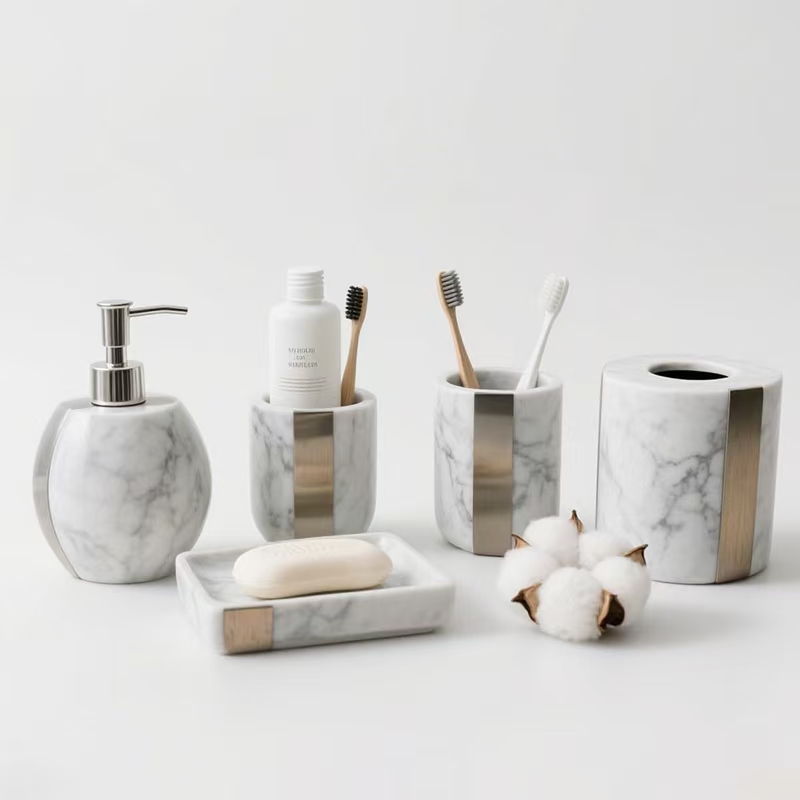 Black Marble Bathroom Accessories Set Black Marble Bathroom Accessories Set
