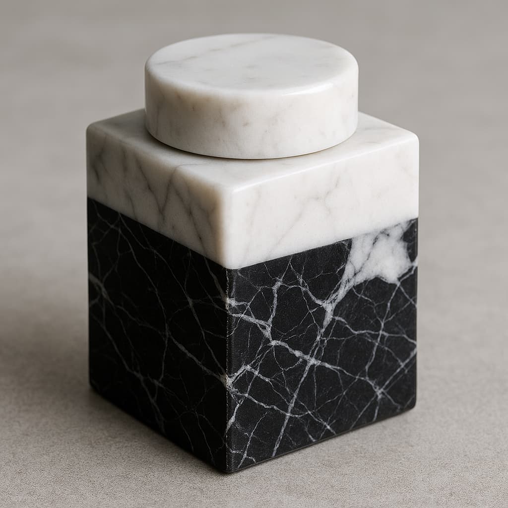 Marble Spice Jar Container Marble Spice Jar Container