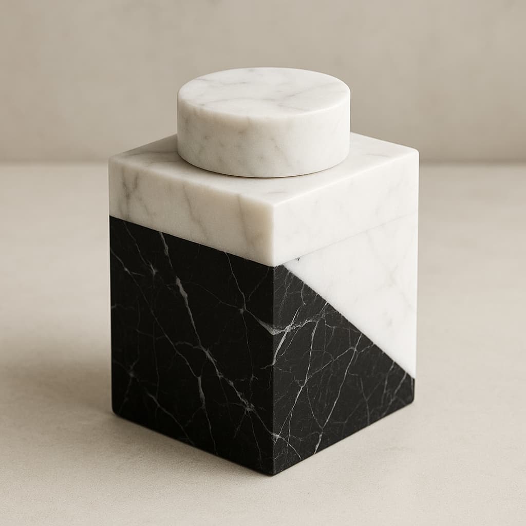 Square Marble Spice Container Square Marble Spice Container