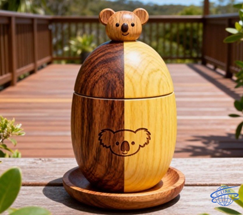 Handcrafted Blended Wood Spice Jar - Dual Tone