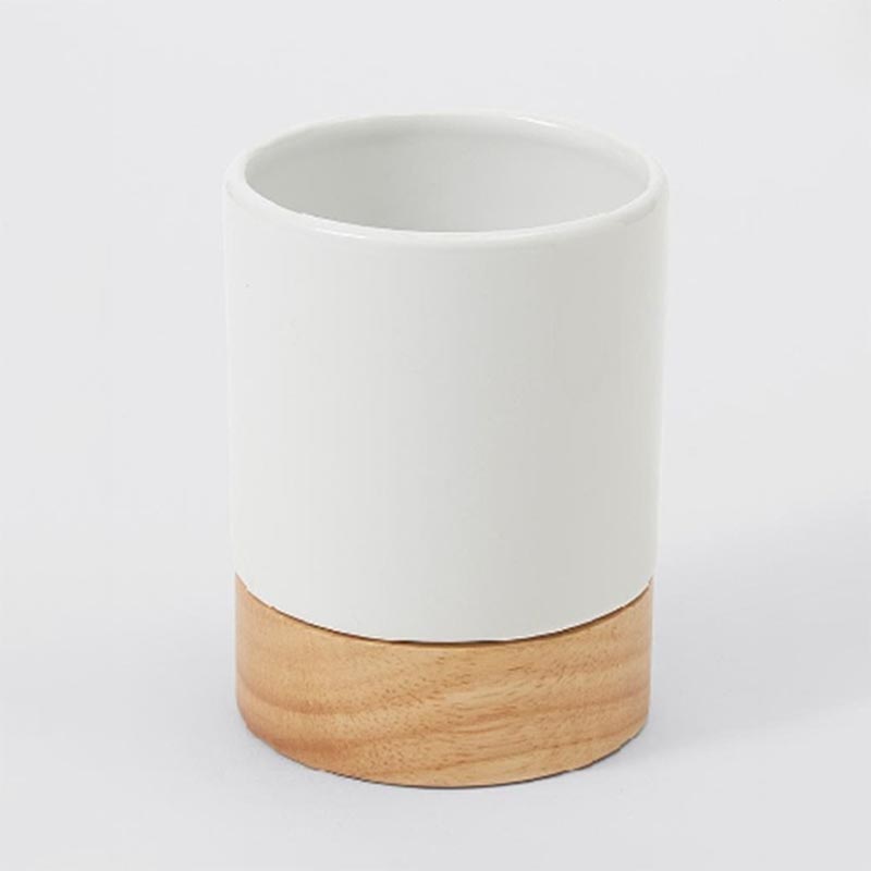 Ceramic and Wood Tumbler