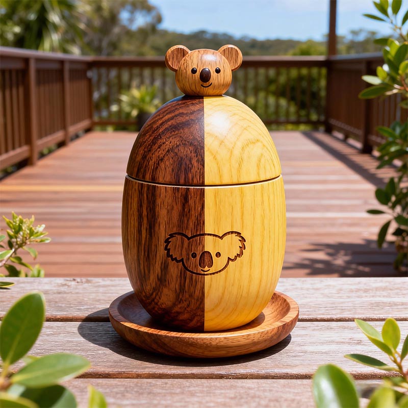 Dual-Tone Custom Koala Wooden Jar